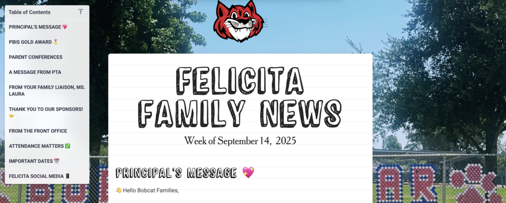 Front Page of Family News