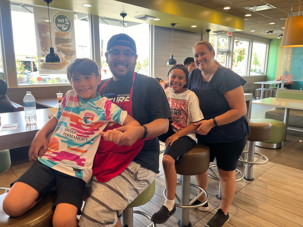 Family eating at McDonalds
