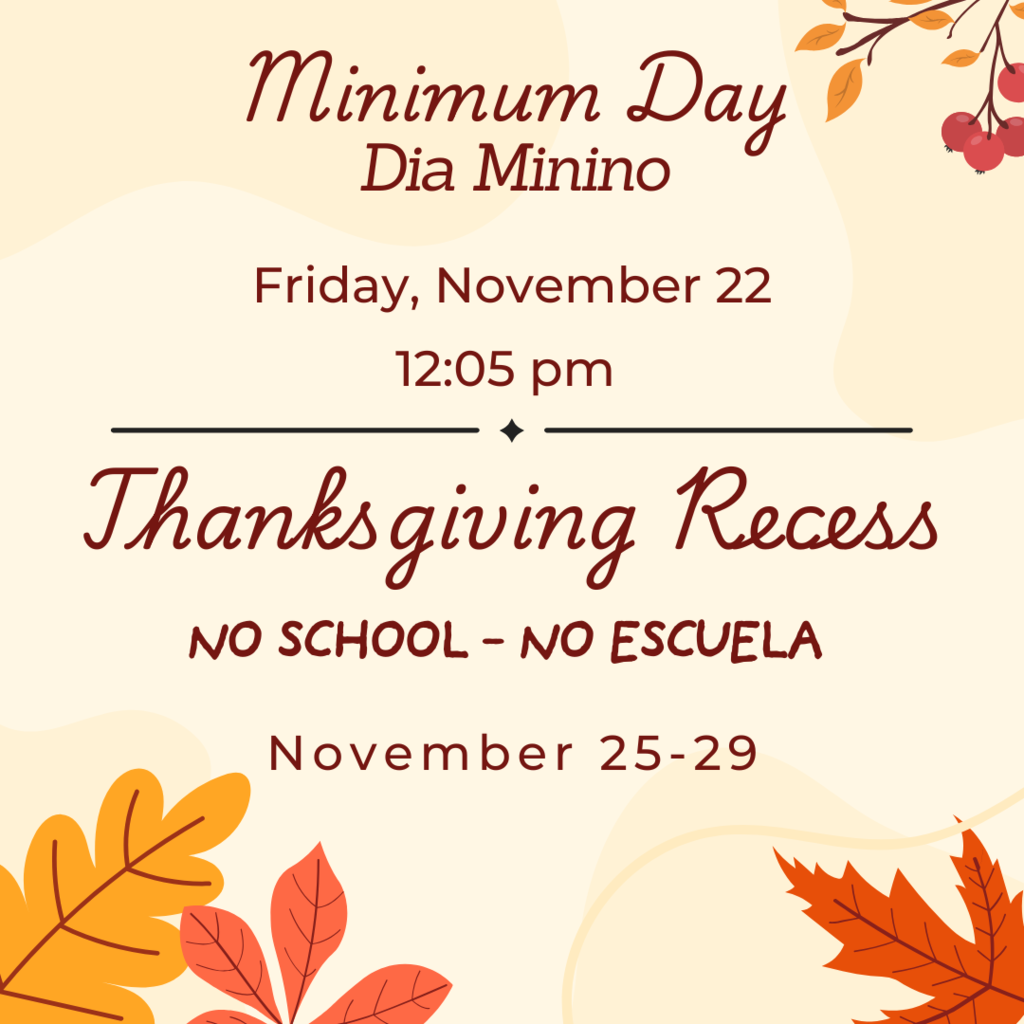 Minimum & Thanksgiving Recess Flyer