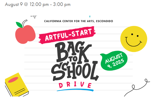California Center for the Arts, Escondido Artful-Start Back to School Drive