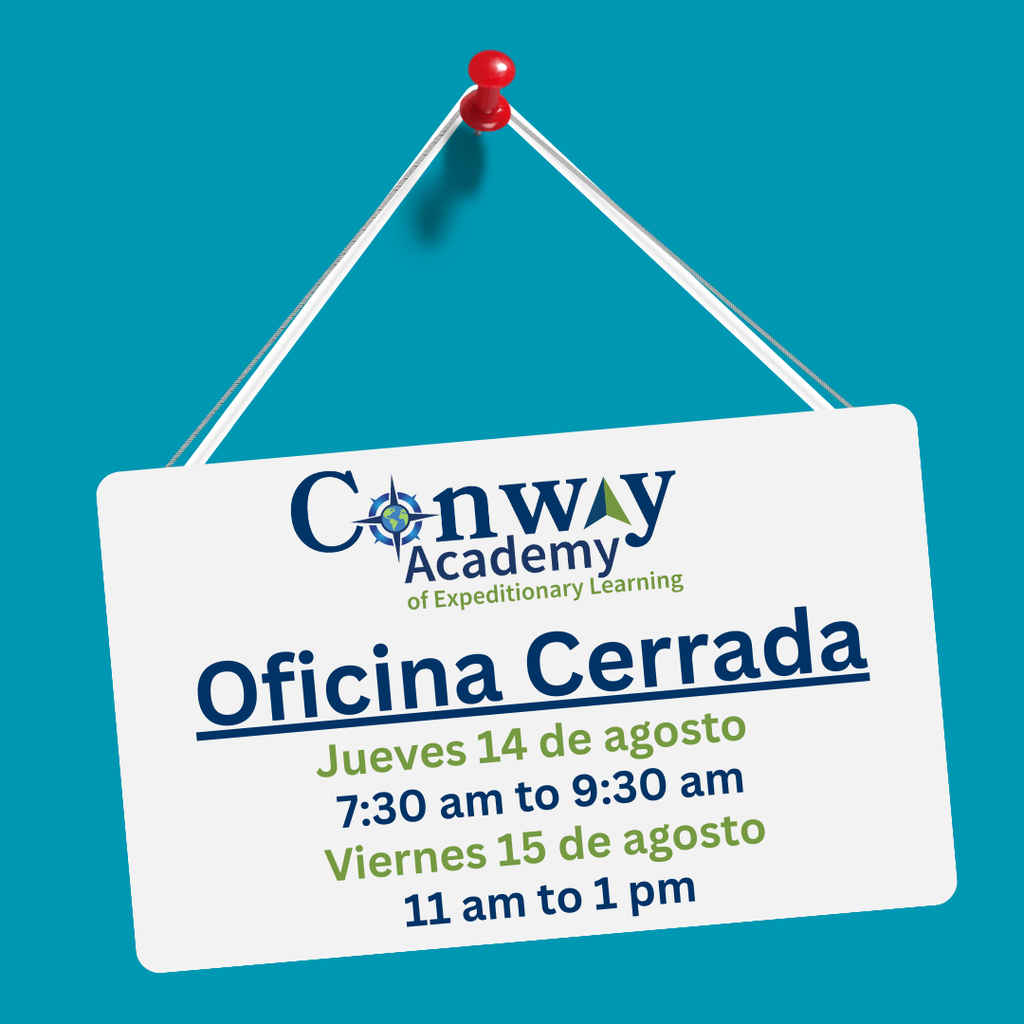 La oficina de Conway estará cerrada el jueves 14 de agosto de 7:30 am a 9:30 am. y el viernes 15 de agosto de 11 am a 1 pm.