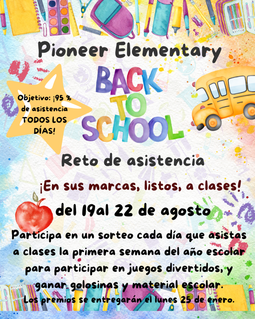 Attendance challenge flier in Spanish