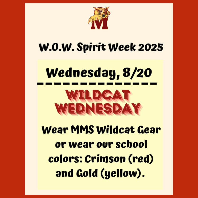 Spirit Day #2 on Wednesday, 8/20: Wildcat Wednesday