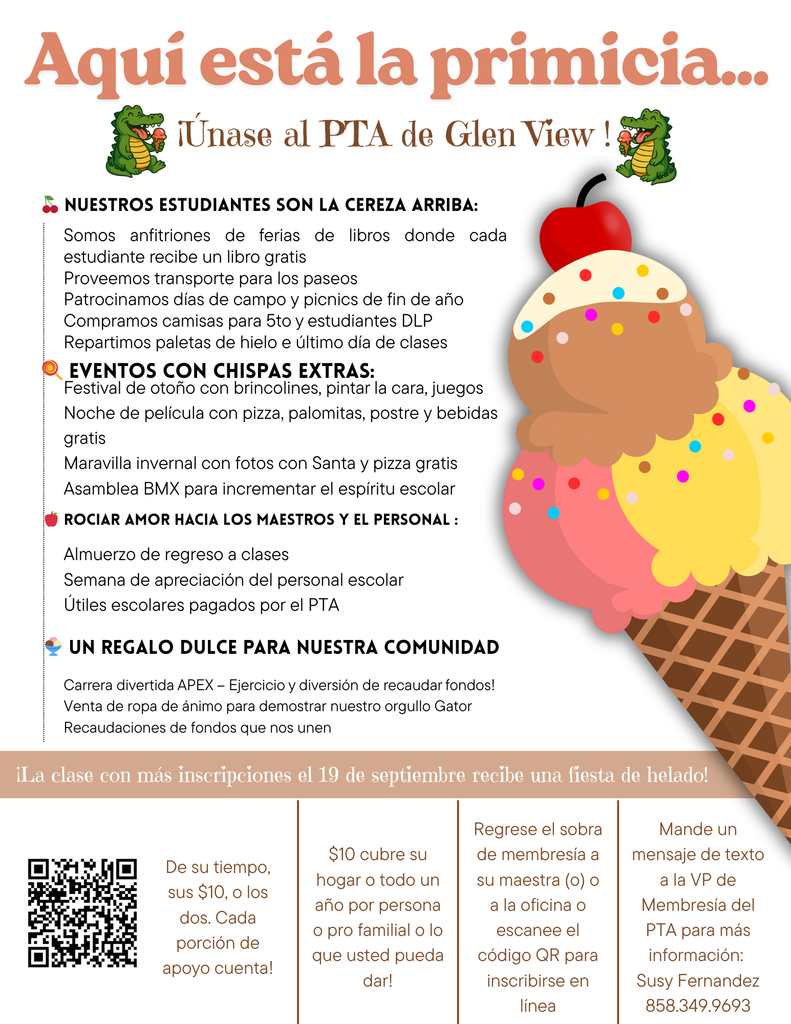 PTA Membership Flyer Spanish