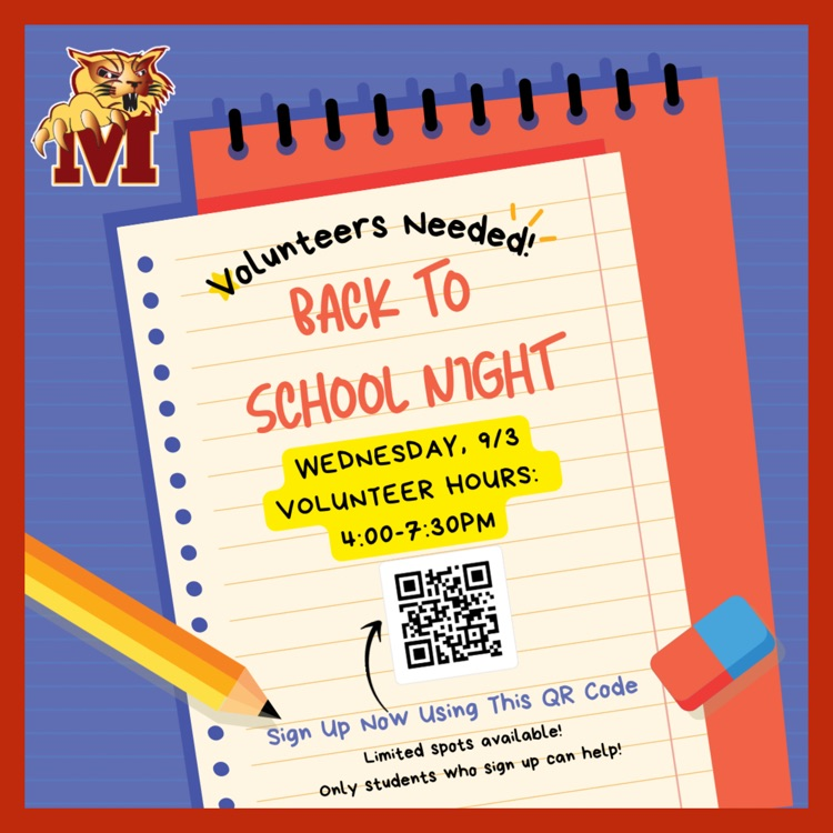 A flyer to sign up to volunteer at Back to School Night