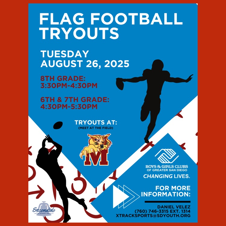 A flyer for Flag Football Tryouts