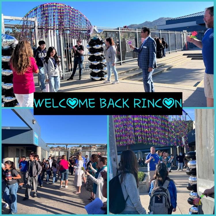 welcoming students on first day