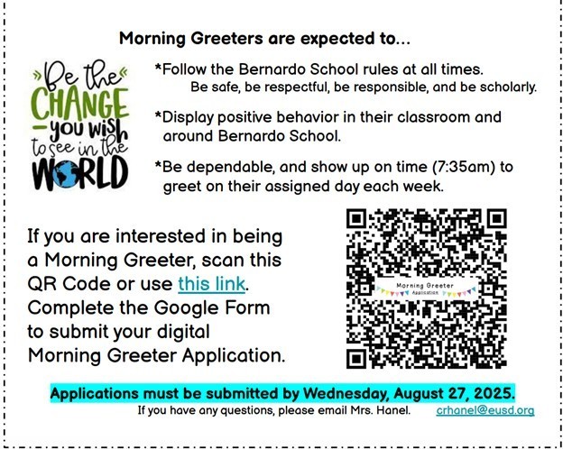 Morning Greeter Opportunity Flyer