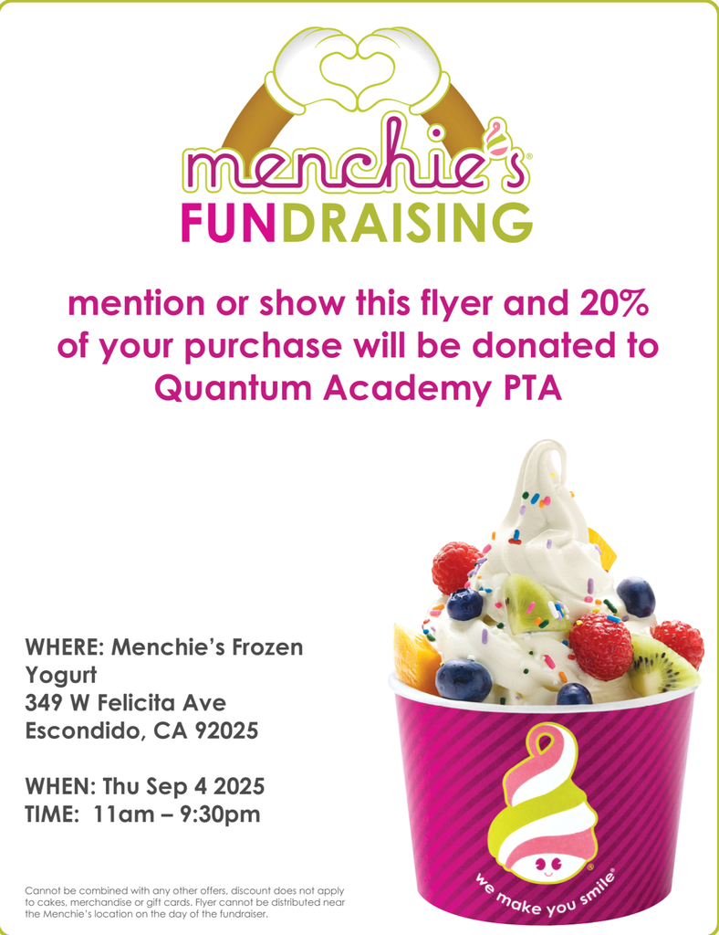 Menchie's fundraiser flyer