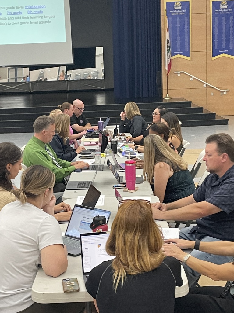 Staff working together at a recent staff meeting