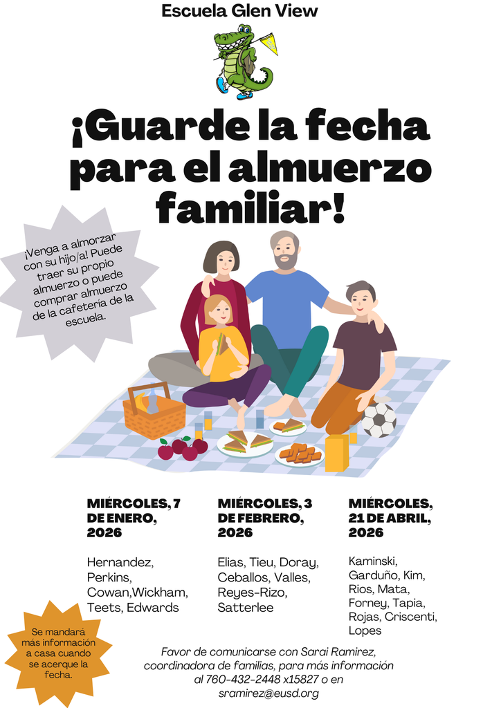 Save the Date for Family Lunch Day Flyer Spanish 