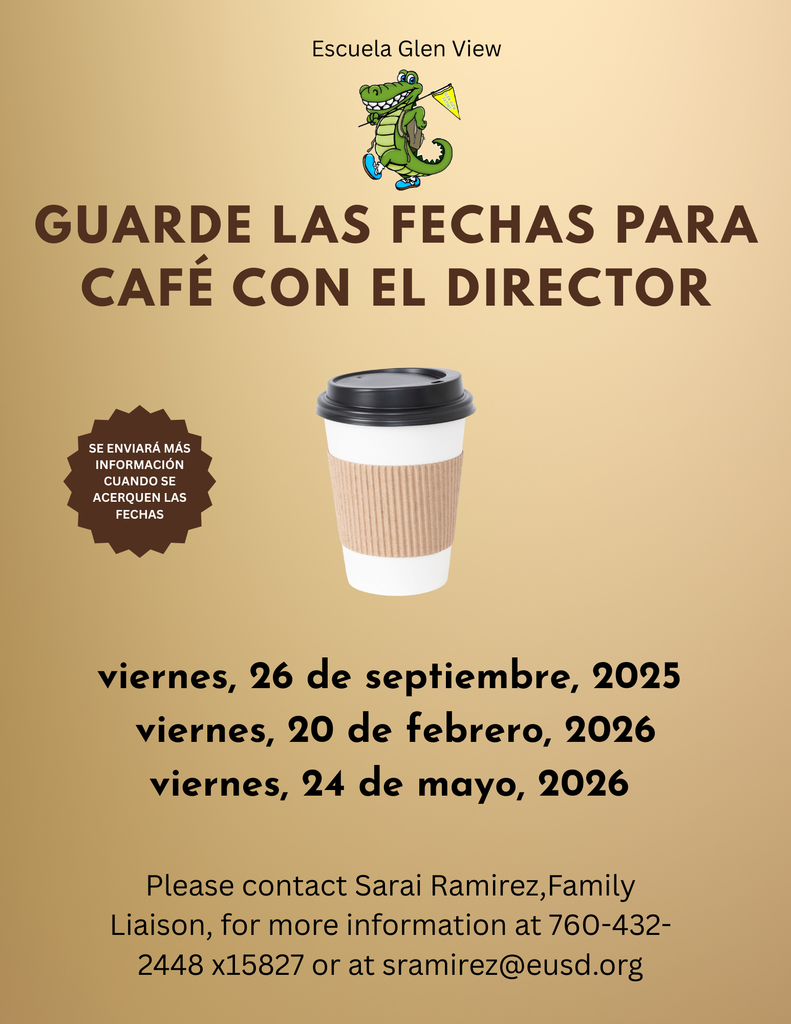 Save the Date Coffee with the Principal Flyer Spanish 