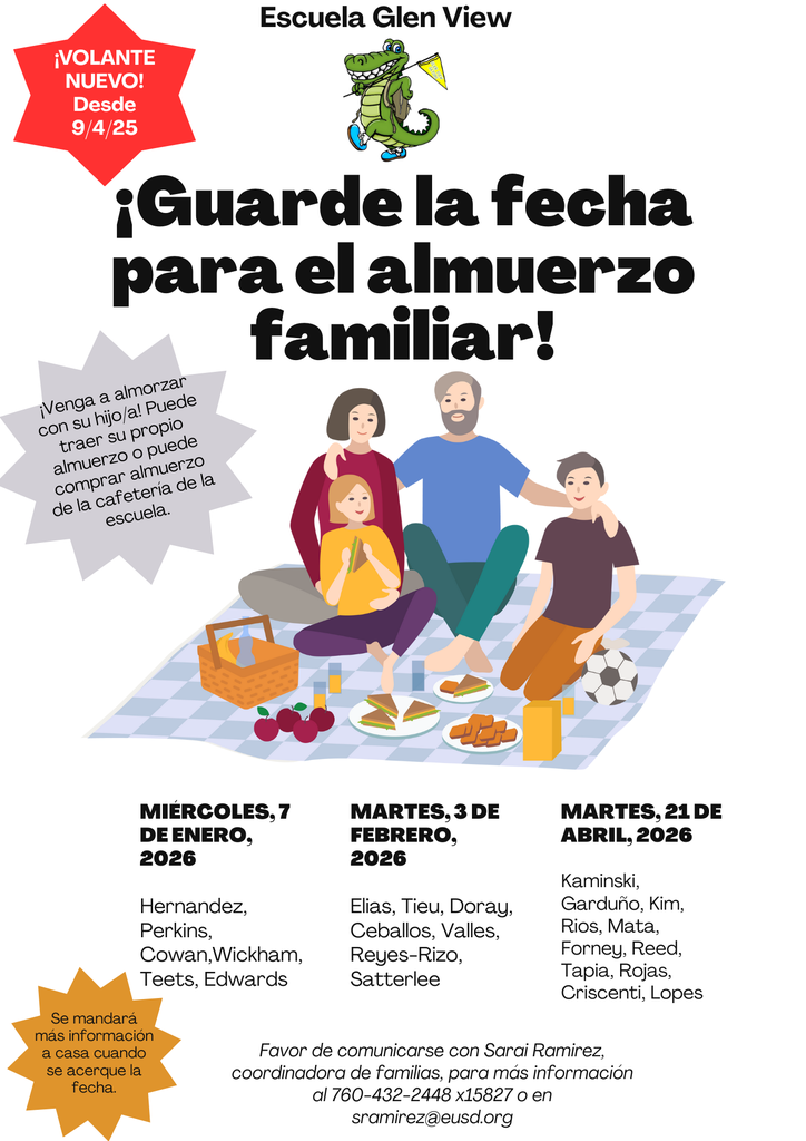 Save the Date for Family Lunch Day Flyer Spanish 