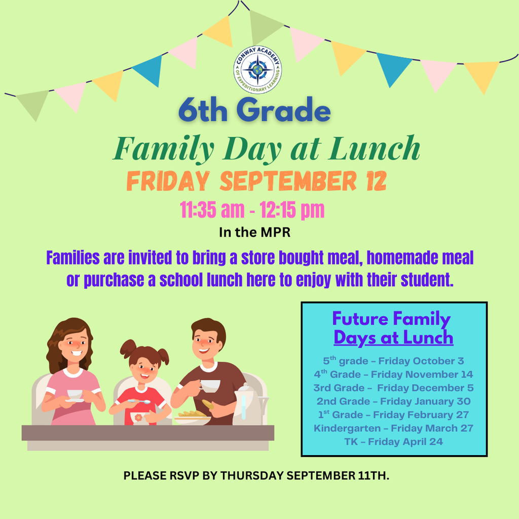 6th Grade Family Day at Lunch