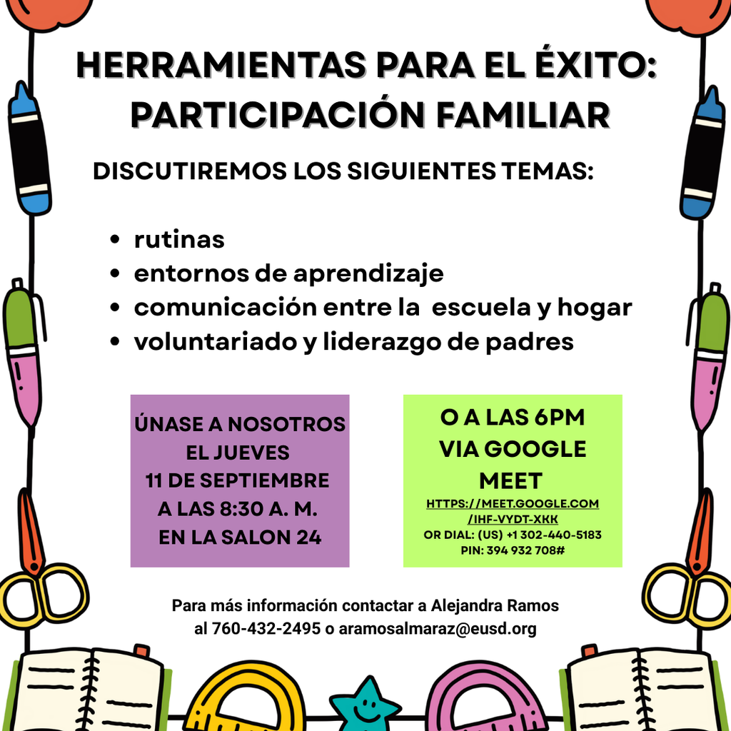 Tools for Success Workshop Spanish Flyer