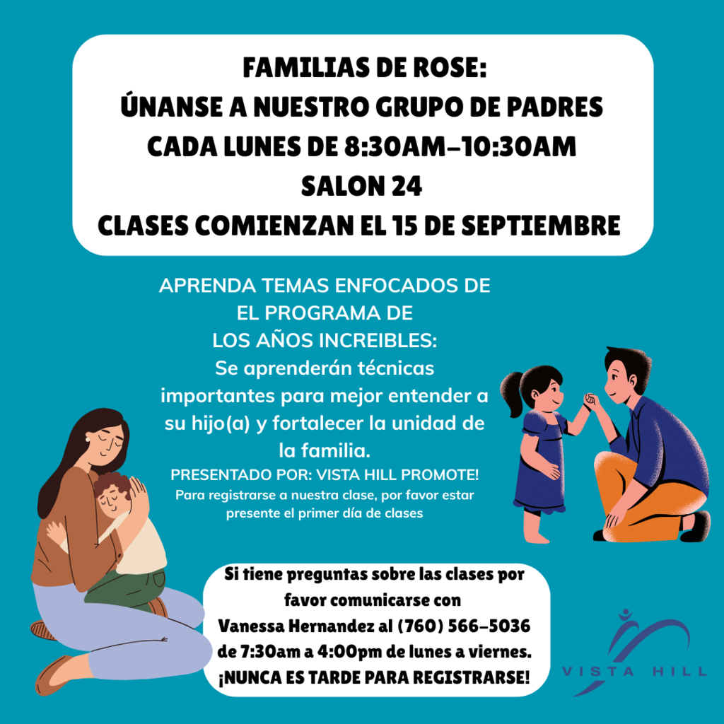 Vista Hill Parent Classes Spanish Flyer