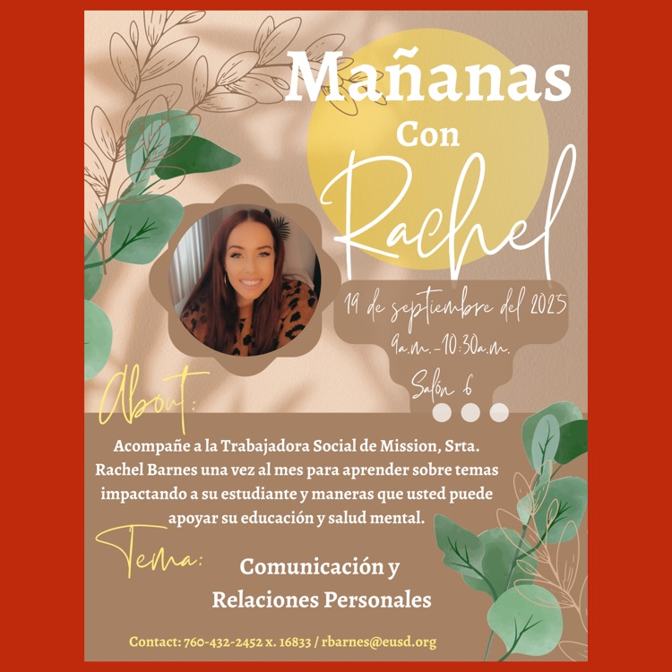 A Spanish language flyer for Mornings with Rachel