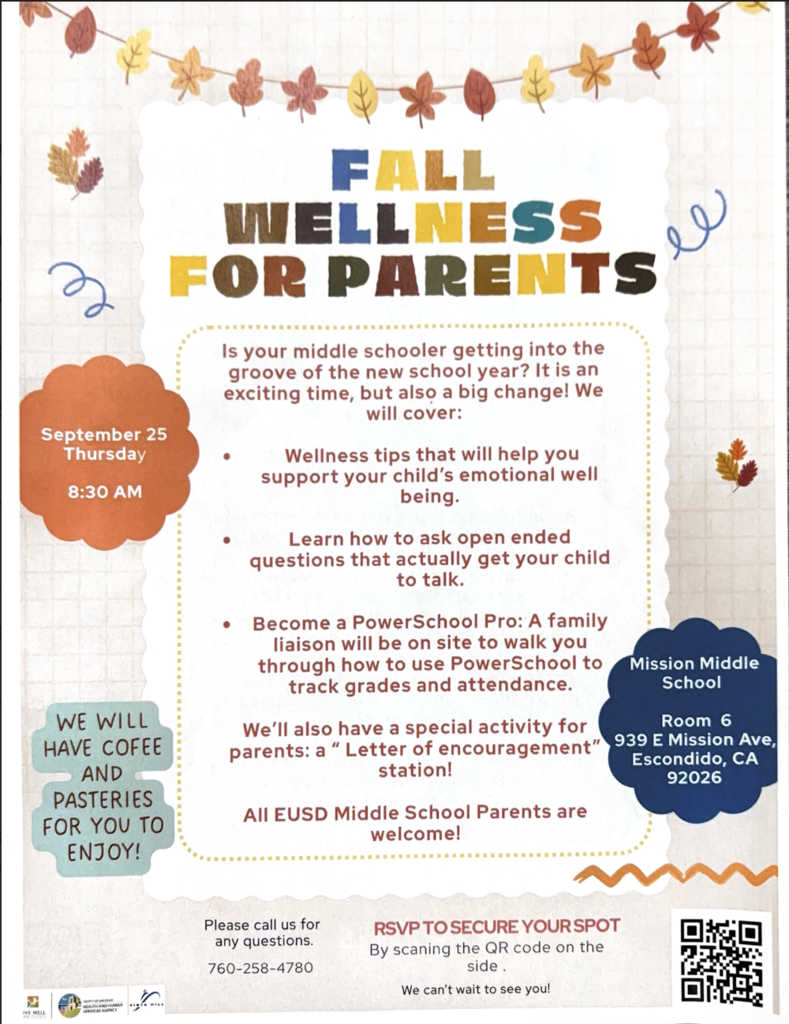 Flyer: Fall Wellness For Parents (English)