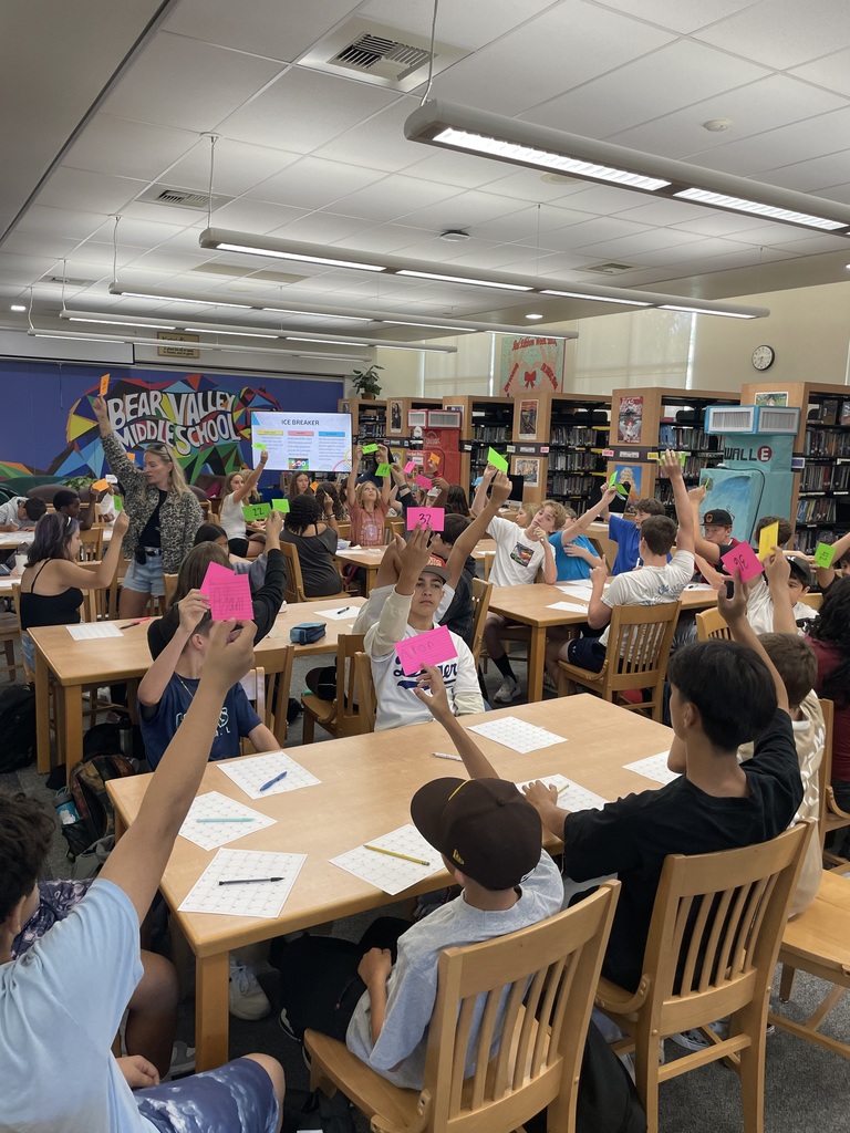 Students taking part in ice breaker activity