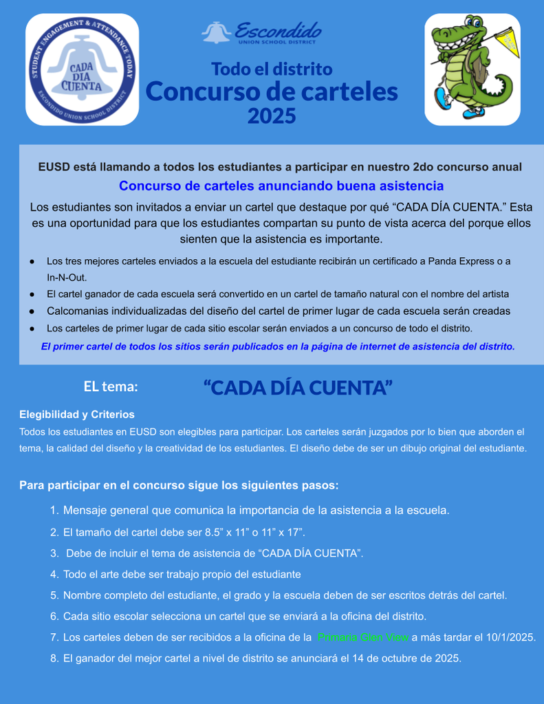 Every Day Counts Poster Contest Spanish