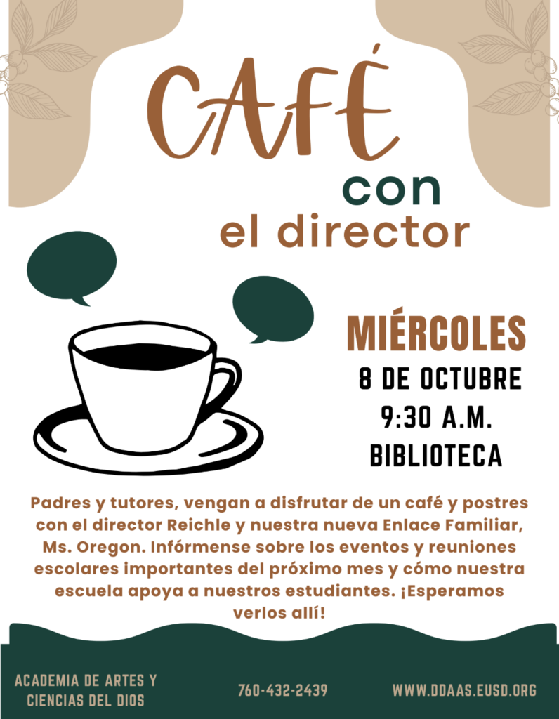Coffee With Principal  Flyer In Spanish