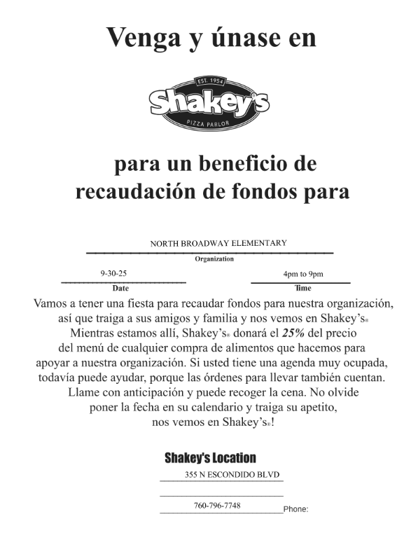 Shacky's Fundraising