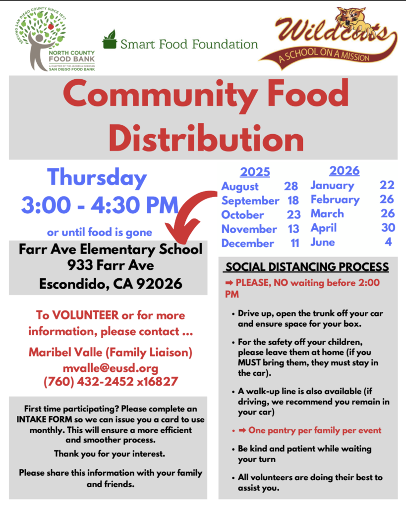 Community Food Distribution Flyer In English