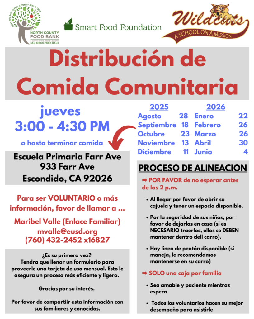 Community Food Distribution Flyer In Spanish