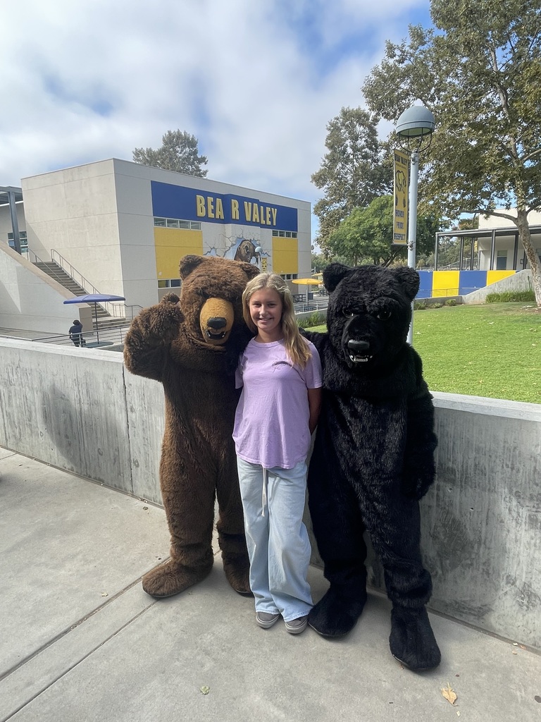 Student with bear mascots