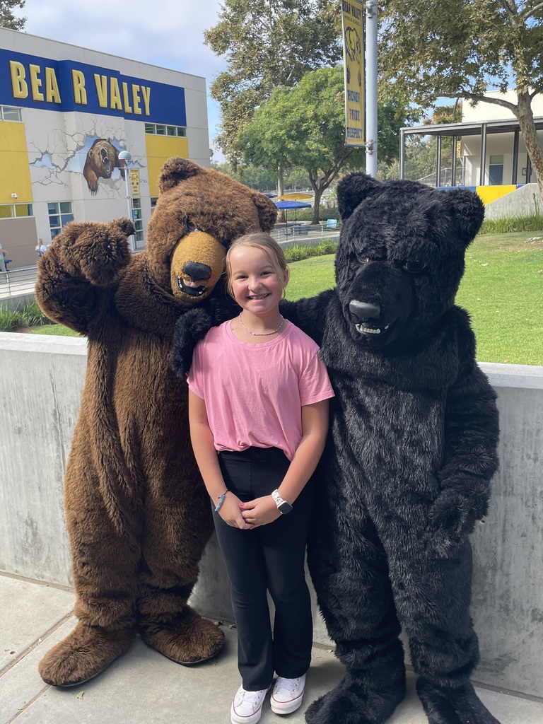 Student with bear mascots