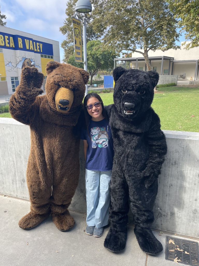 Student with bear mascots