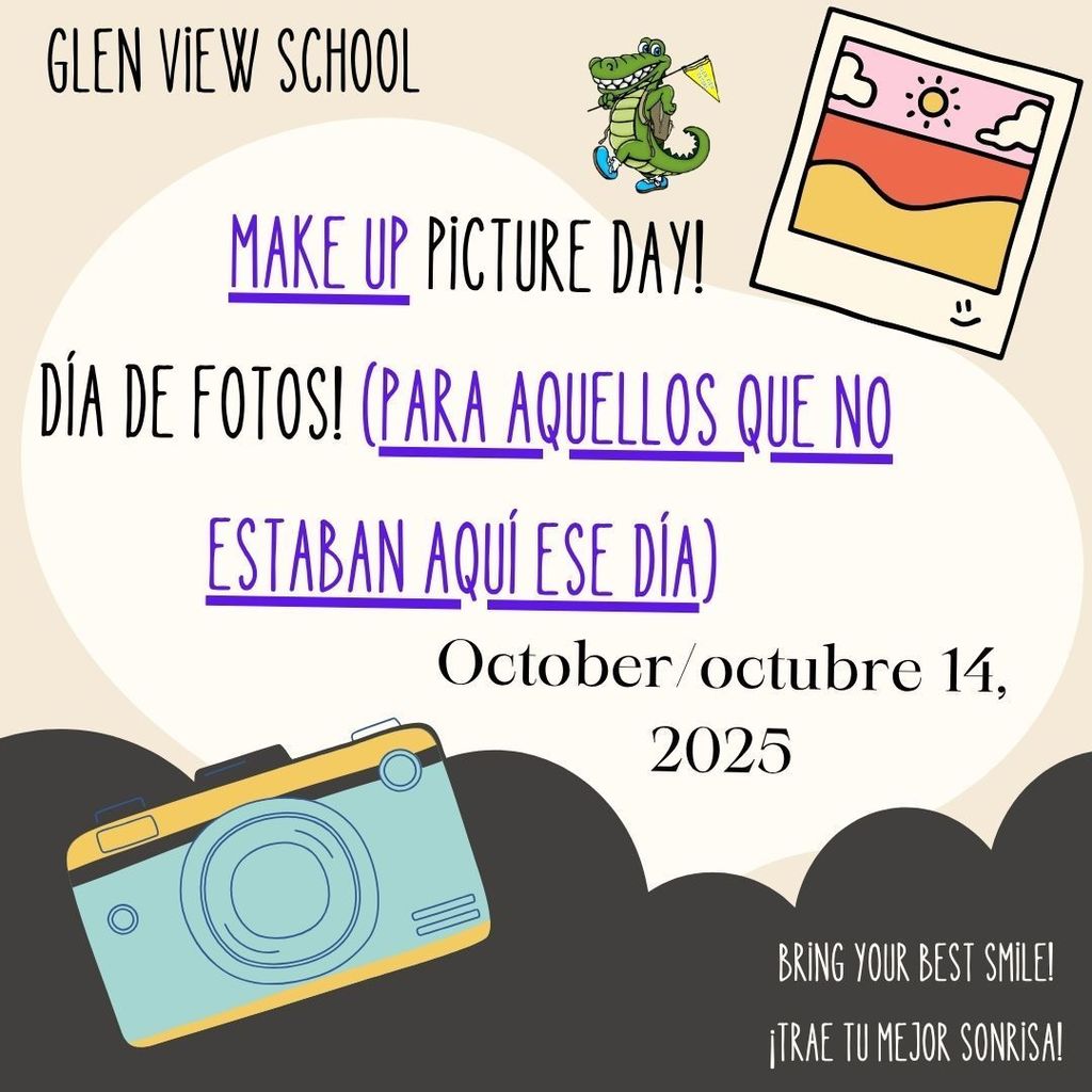 make up picture day flyer with a picture and camera , october 14th