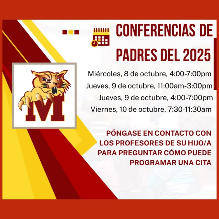 A Spanish language flyer for this year’s Parent Conferences