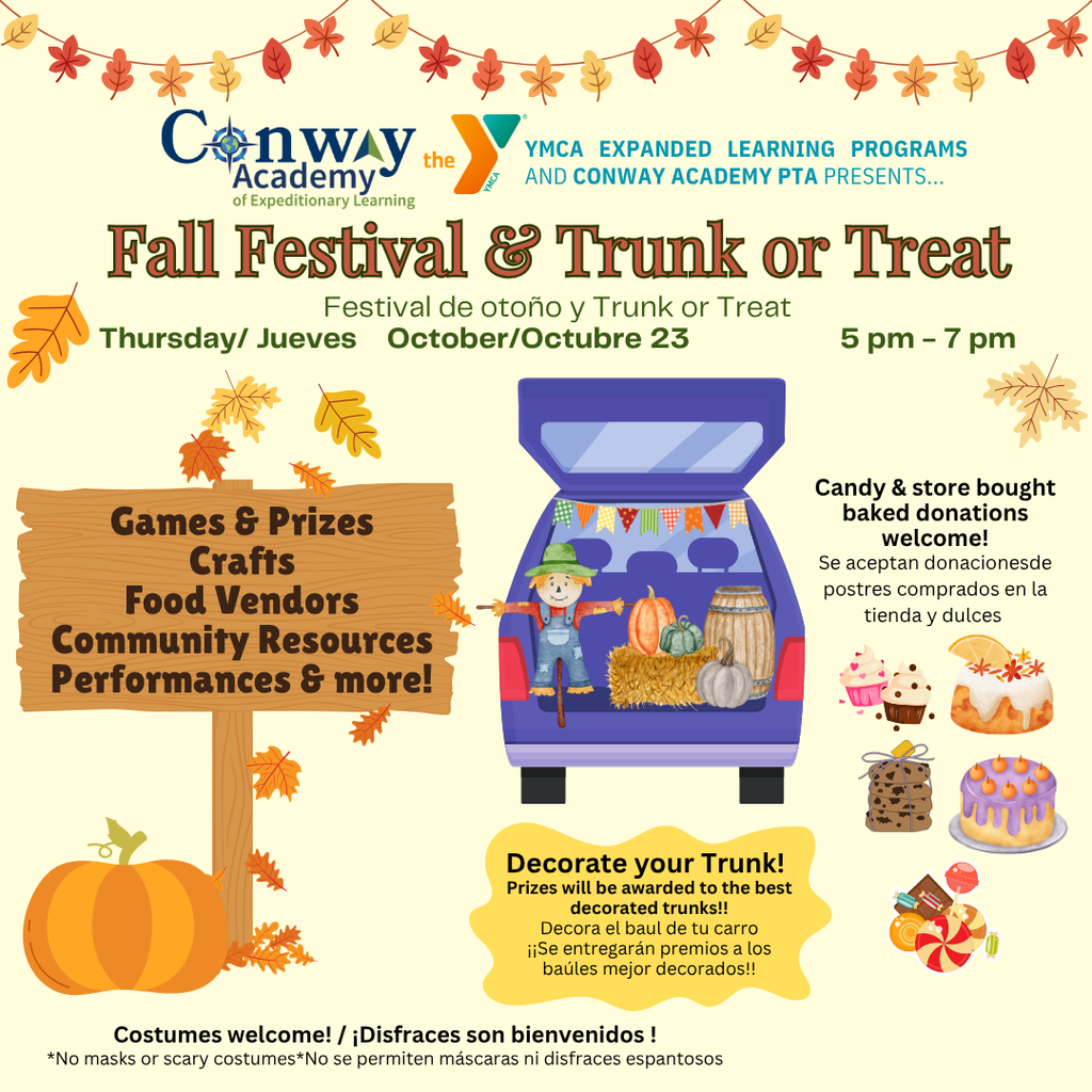 YMCA & Conway PTA Annual Fall Festival Flyer