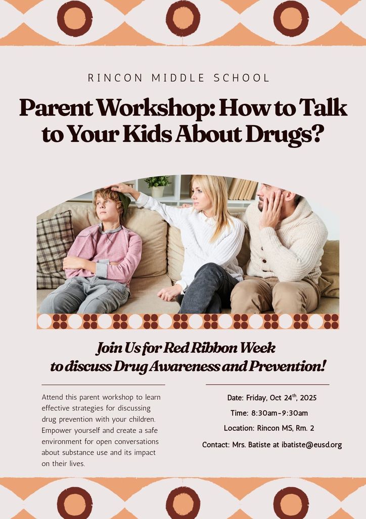 Red Ribbon Week, Parent workshop event details