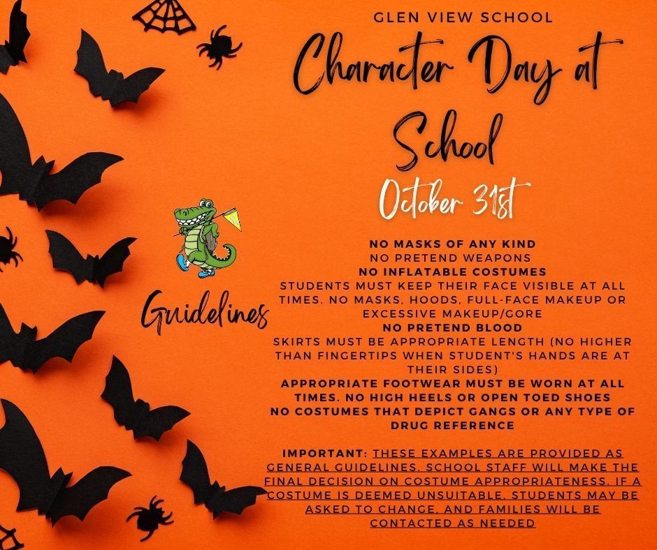 Character Day at School flyer - English