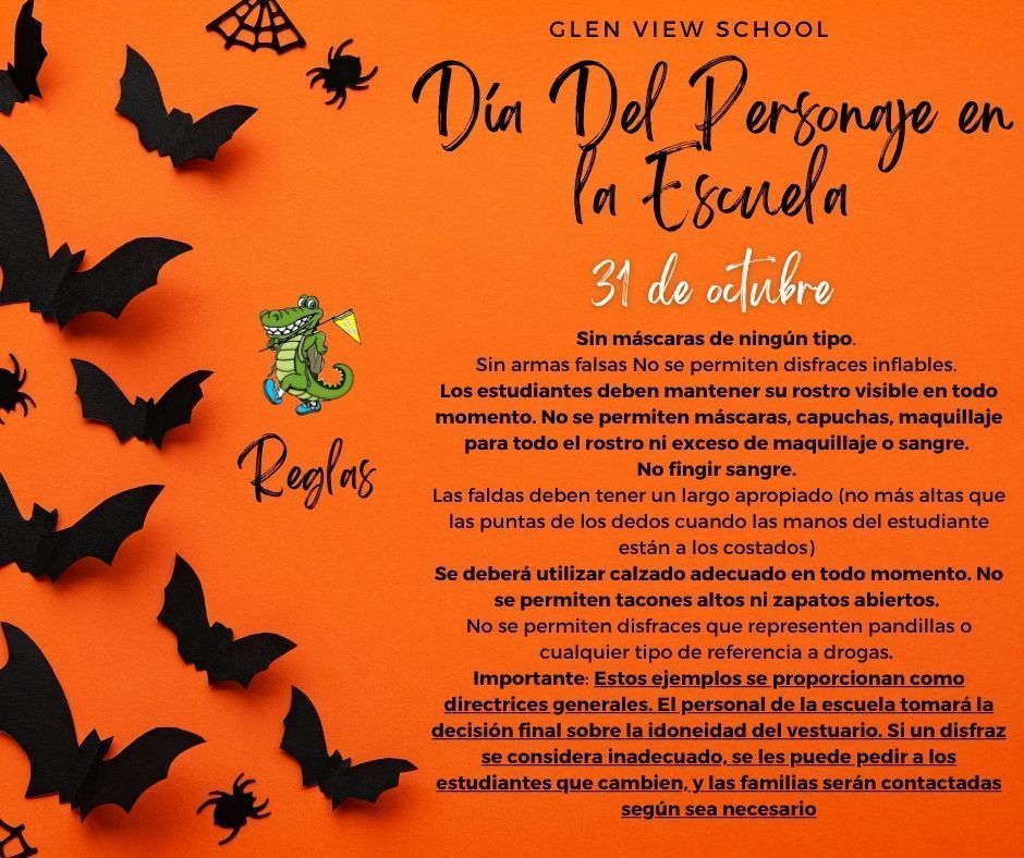 Character Day at School flyer - Spanish