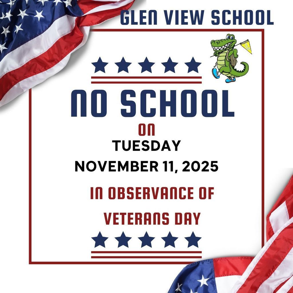 Veterans Day flyer, US flag and gator on top right