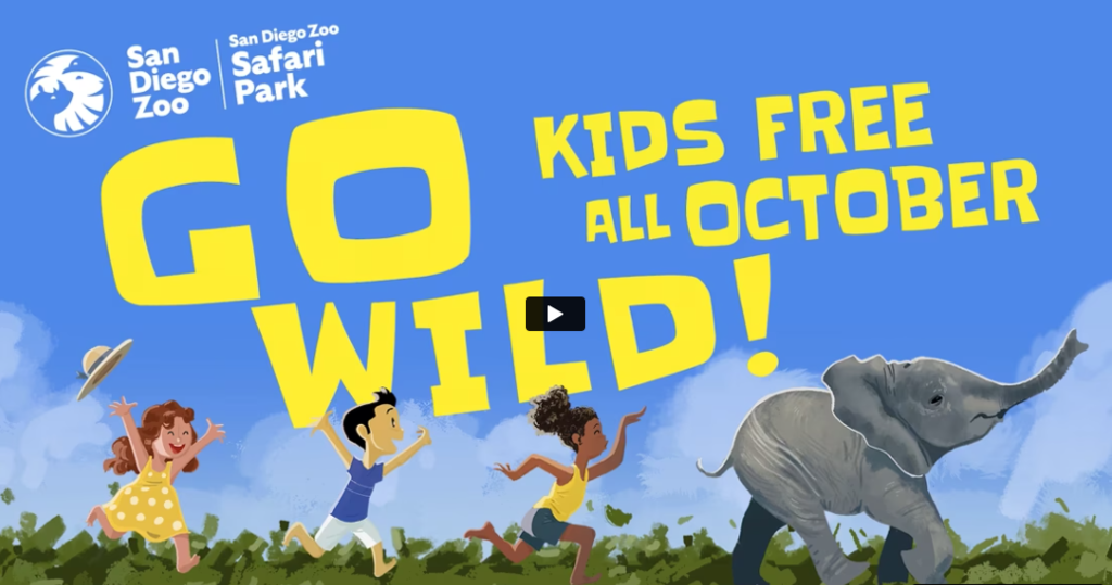 San Diego Zoo Safari Park Kids Free all October Go Wild!