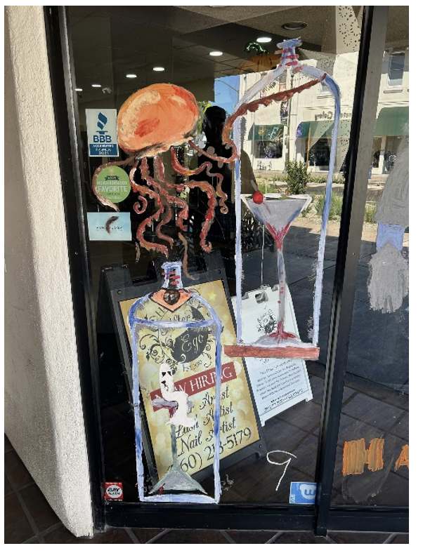 Student Halloween Painting on window