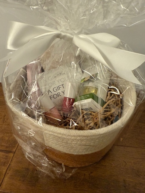 Basket with various beuty items