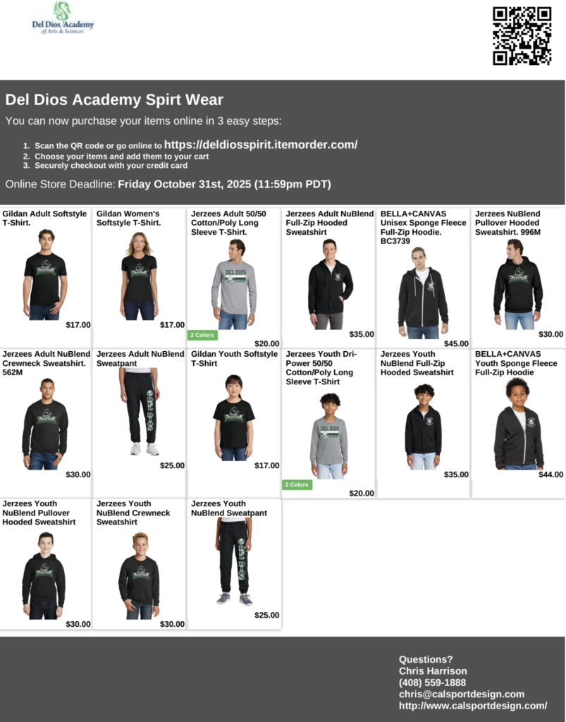 Del Dios Spirit Wear Website Flyer