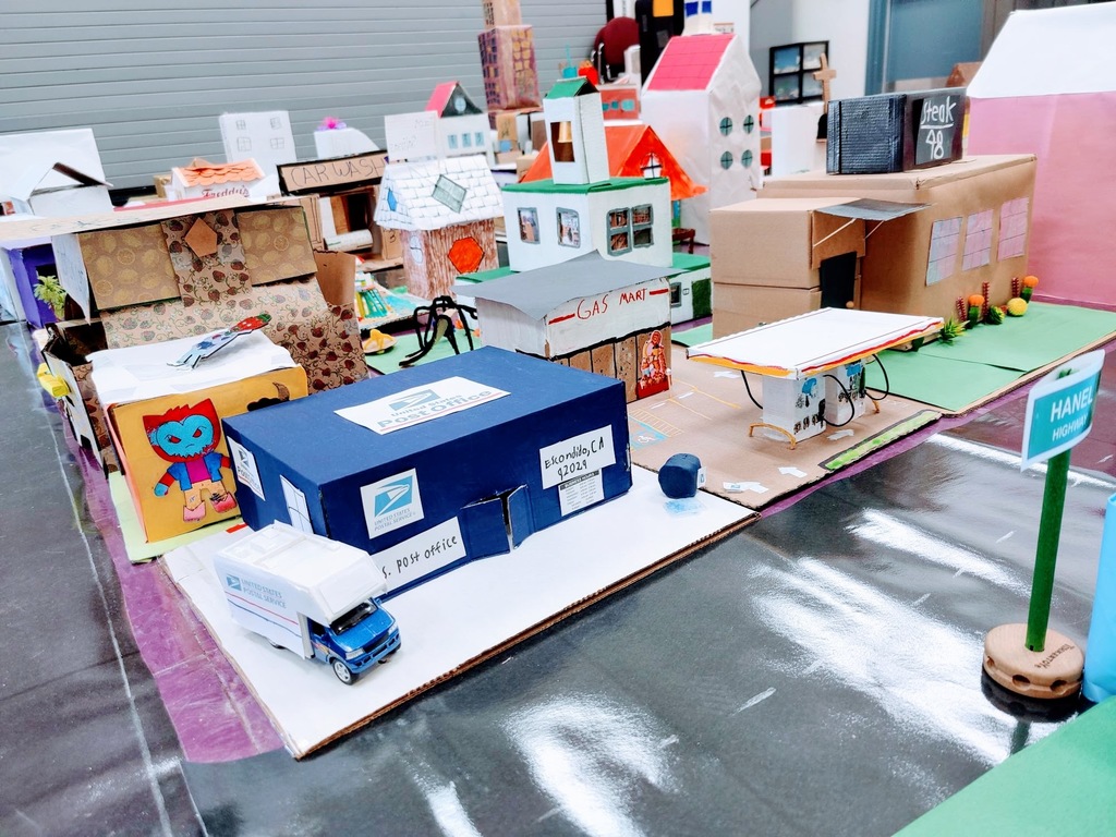 Geo Town with a mini post office and gas station