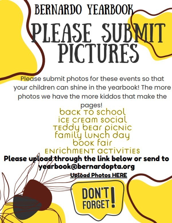 Bernardo Yearbook flyer