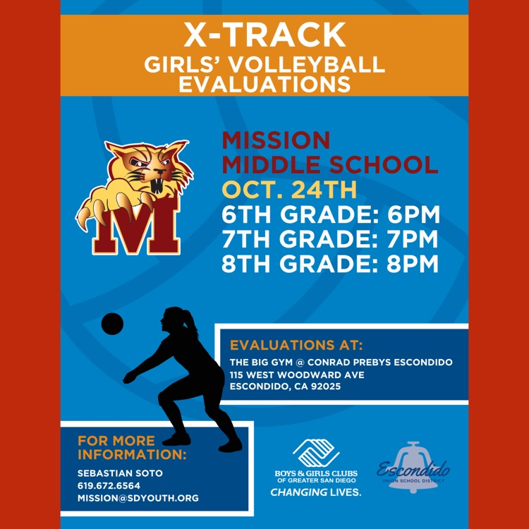 An English language flyer for Girls' Volleyball Evaluations