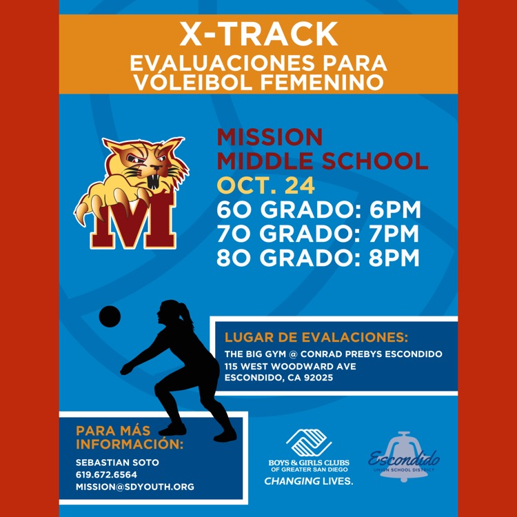 A Spanish language flyer for Girls' Volleyball Evaluations