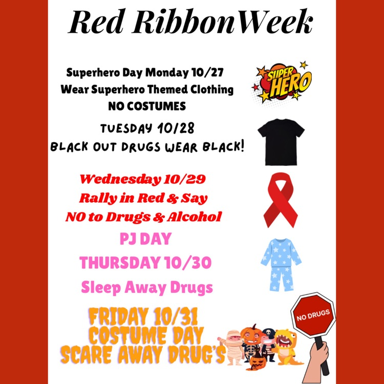 A flyer for the Red Ribbon Week Spirit Week