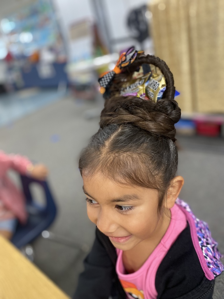 crazy hair on student