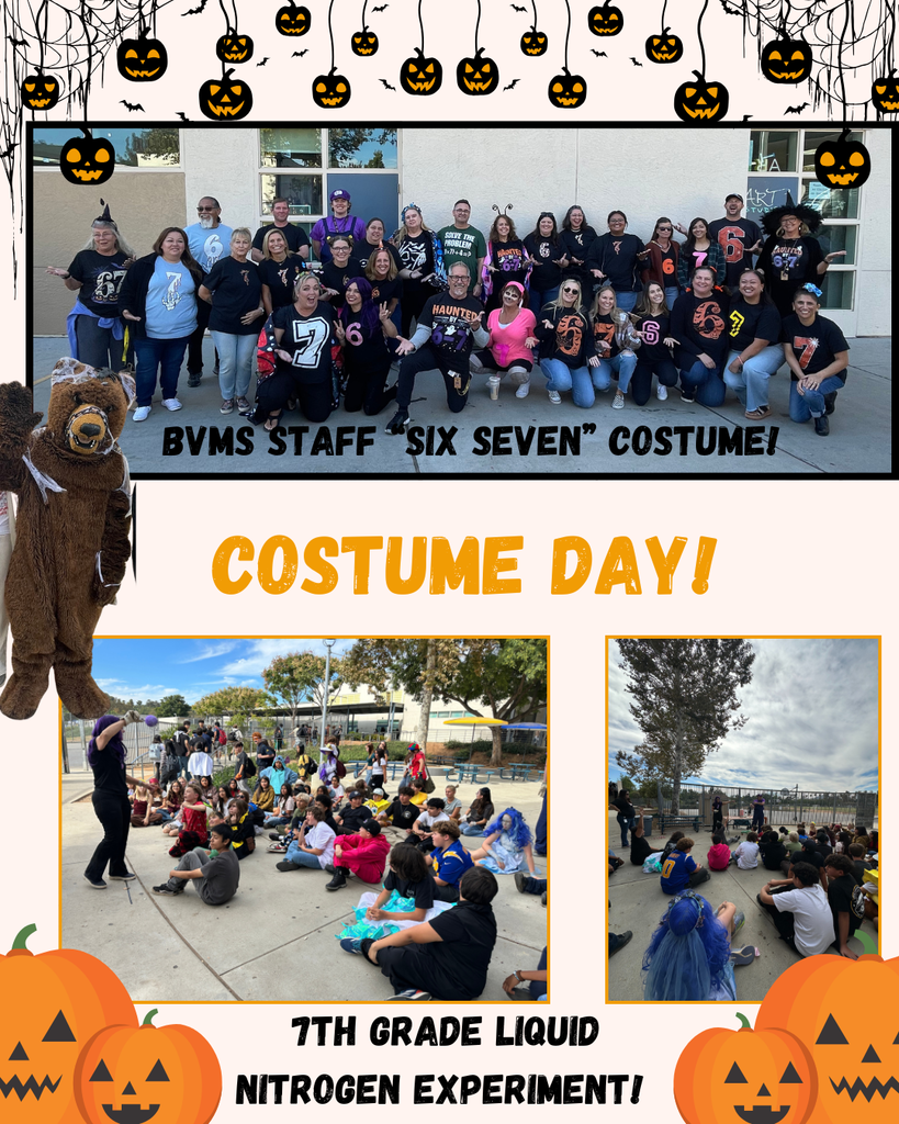 Pictures of Costume Day and the 7th grade liquid nitrogen experiment.