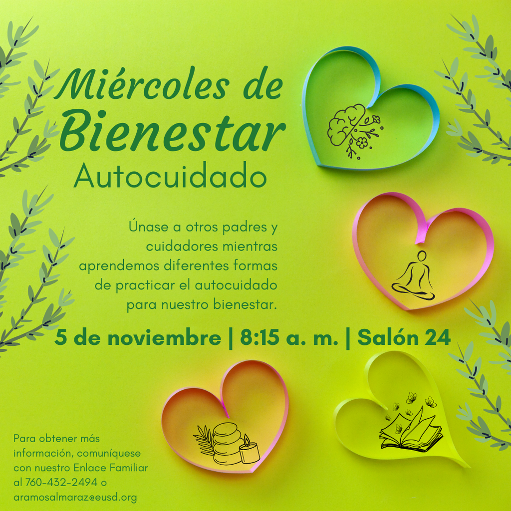 Wellness Wednesday flyer in Spanish